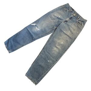 Vintage Levi’s 560 Loose Tapered Distressed Painted Faded Denim Jeans Size 33x34